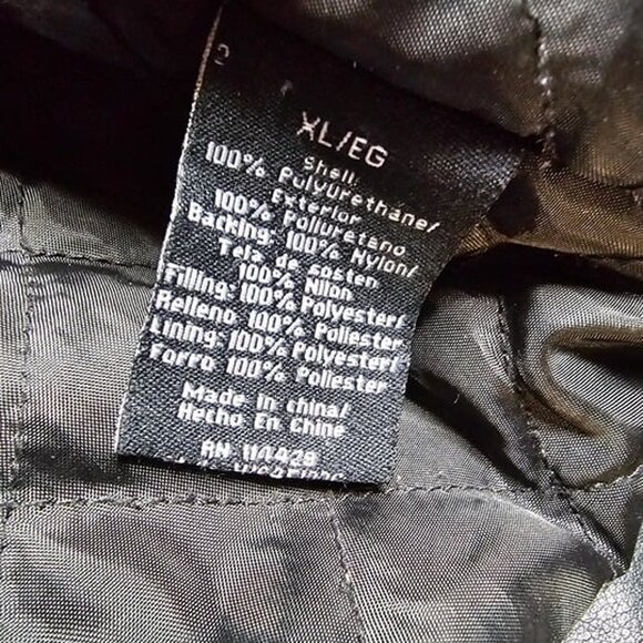 Brave Soul Motorcycle Jacket Mens Size XL Black Leather Long Sleeve Front Zipper - Picture 2 of 5